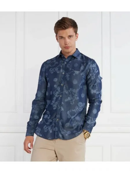 GUESS Cămașă LS SUNSET FLO