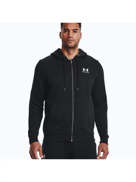 Bluza fitness Under Armour Essential Fleece Full Zip Hood czarna