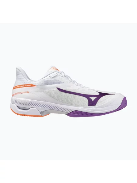 Încălțăminte de tenis pentru femei Mizuno Wave Exceed Court AC white/dahlia/lava orange alb