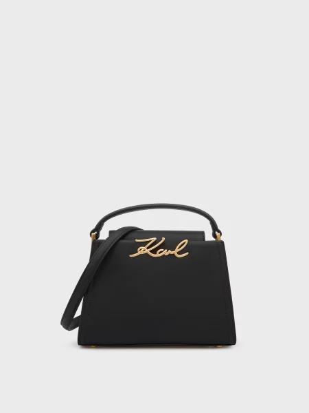 Шкіряна сумка Karl Lagerfeld чорна