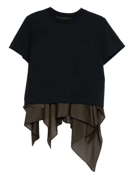 Tricou Sacai drapate albastru