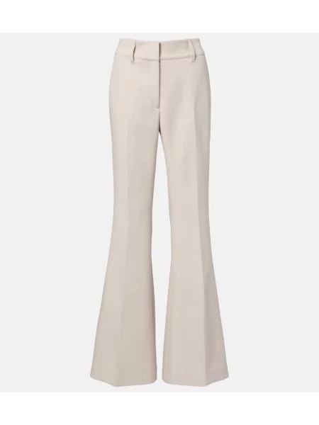 Pantaloni Gabriela Hearst cu talie înaltă de lână bej