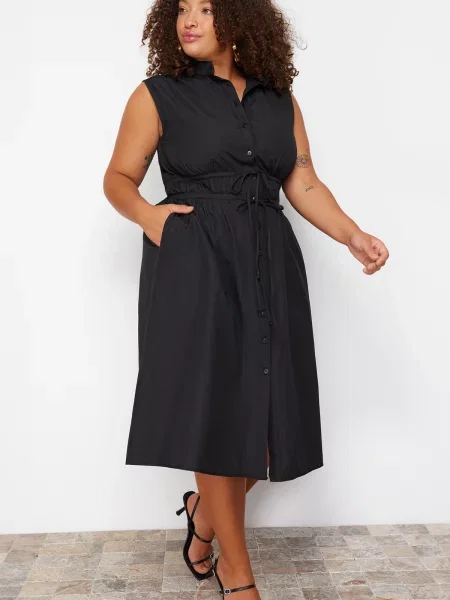 Sukienka koszulowa Trendyol czarna