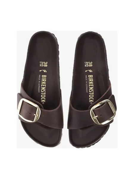 Birkenstock Klapki Madrid Big Buckle braun brązowe