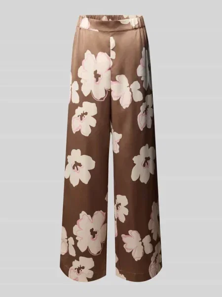 Spodnie z satyny o kroju loose fit z wzorem na całej powierzchni S.oliver Black Label