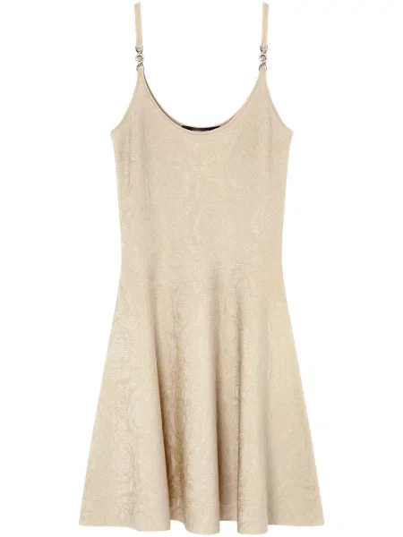 Sukienka mini Versace żakardowa dzwony garniturowa