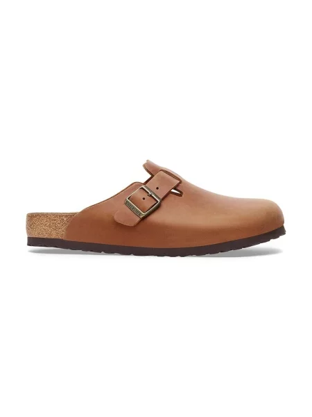 Natikače od nubuk kože Birkenstock Boston smeđa