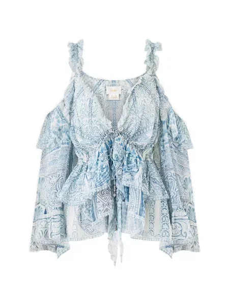 Bluză Camilla cu volane alb