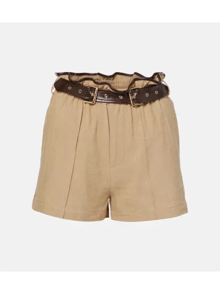 Szorty Xu Zhi skórzane beżowe