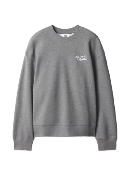 Mikina Maison Kitsuné s výšivkou šedá