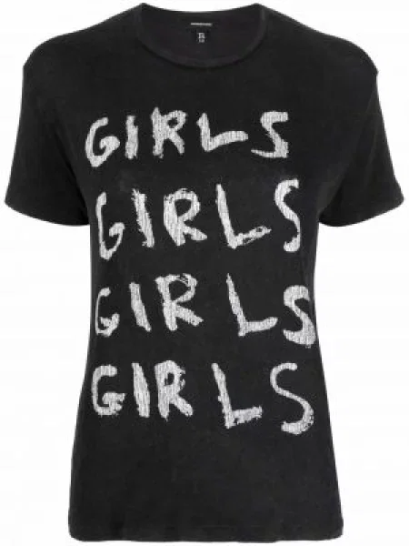 Krótka koszulka R13 z nadrukiem