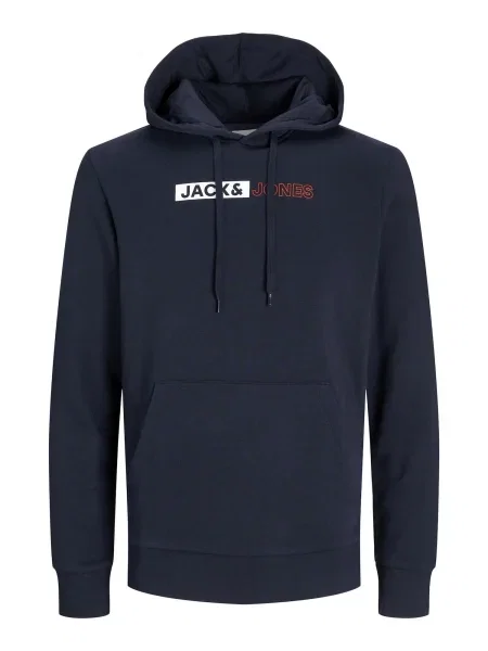 Jack & Jones Plus Mikina JJECorp námornícka modrá / červená biela