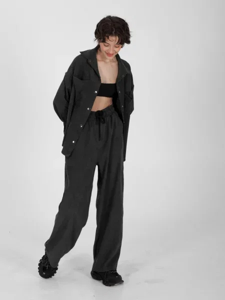 Замшеве Палаццо IJ ij-pants-wide-velvet-grafit графіт