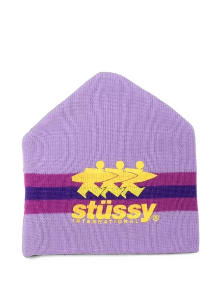 Căciulă Stüssy cu dungi cu imagine violet