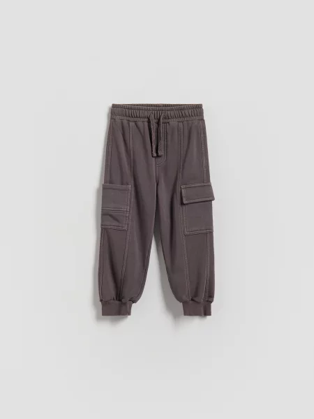 Reserved Kalhoty jogger cargo tmavě fialová