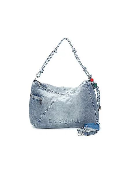 Elegantna crossbody torbica Desigual z avtogramom modra