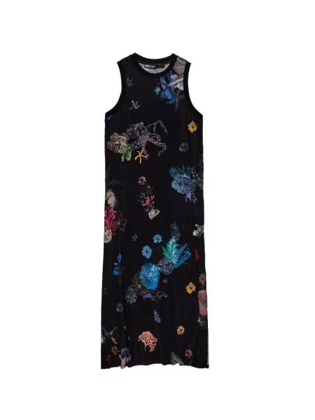 Rochie midi Bimba Y Lola cu model floral negru