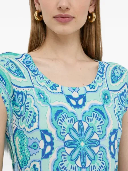 Top Luisa Spagnoli cu imagine cu model paisley albastru