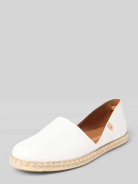 Espadryle ze skóry model CARMEN' Verbenas białe