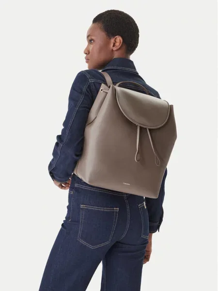 Calvin Klein Раница Foil Logo Large Flap Backpack кафяв