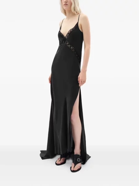 Rochie maxi Ann Demeulemeester din dantelă negru