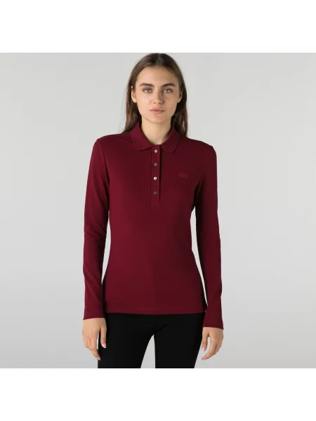 Поло Lacoste бордовое