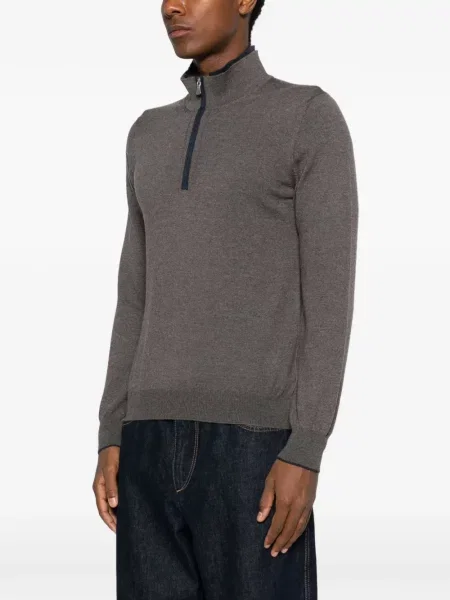 Lung tricou polo Gran Sasso maro