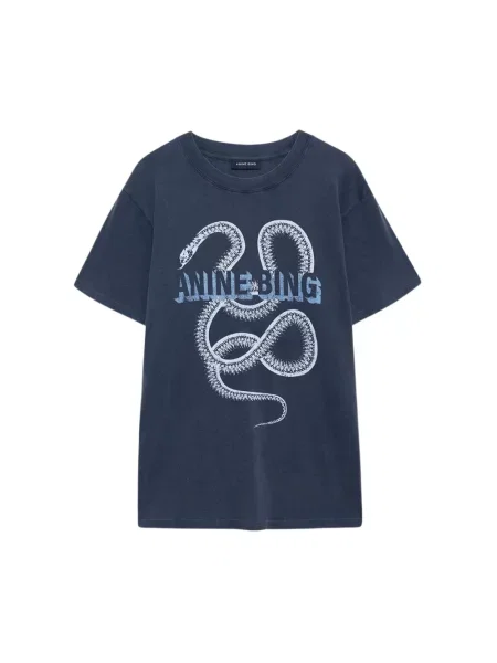 Koszulka Anine Bing w wężowy wzór czarna