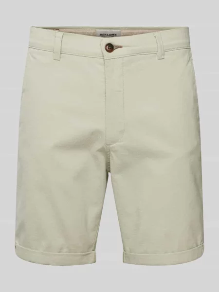 Bermudy o kroju regular fit z fakturowanym wzorem model ‘FURY’ Jack & Jones beżowe