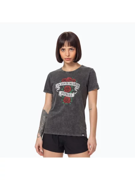 Tricou pentru femei Pitbull Santa Muerte graphite
