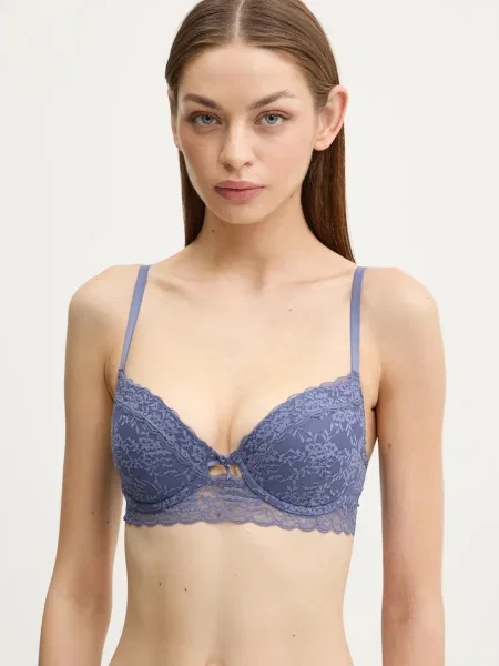 Сутиен women'secret DITSY HELANKAS от дантела с изчистен дизайн синьо