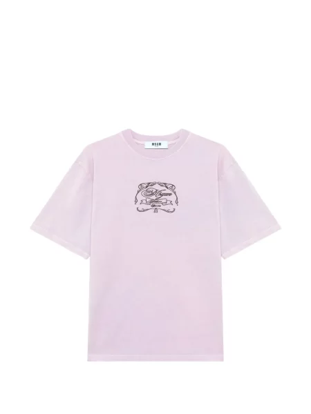 Tricou Msgm cu broderie violet