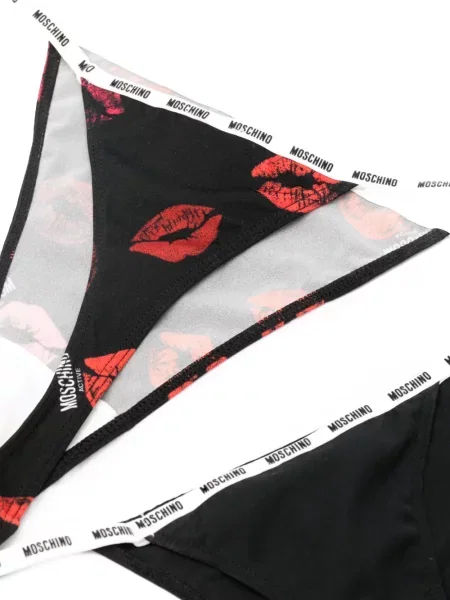 Stringi Moschino z logo czarne