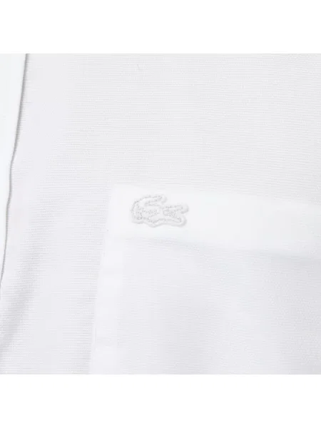 Lacoste Koszula O Regularnym Kroju Z Długim Rękawem I Kołnierzykiem Zapinanym Na biała