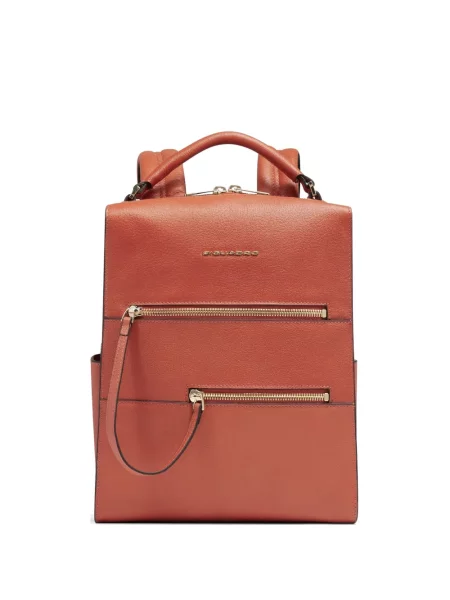 Kožni ruksak Piquadro narančasta