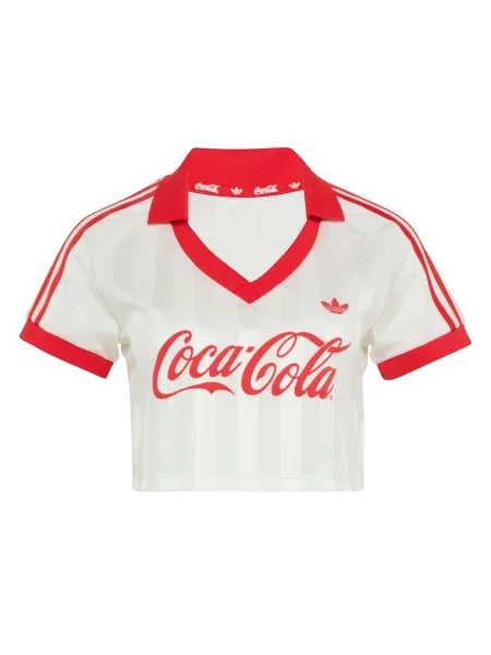 ADIDAS ORIGINALS Tricou ADIDAS X COCA-COLA CROPPED roșu / murdar alb