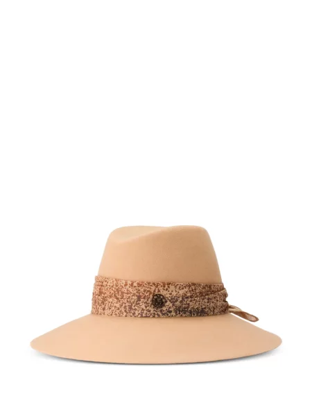 Căciulă Maison Michel de lână cu imagine cu model leopard