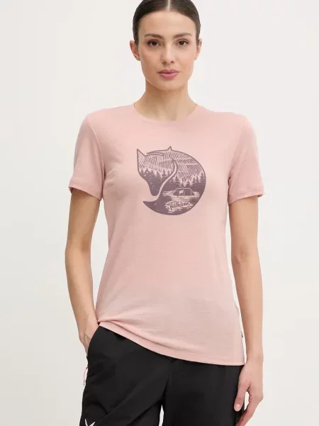 Fjallraven tricou pentru femei cu amestec de lână Abisko portocaliu