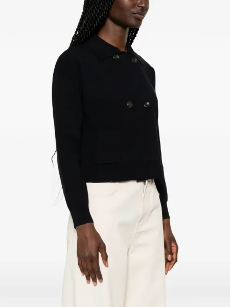 Cardigan Max Mara cu două rânduri de nasturi negru
