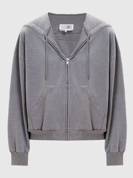 Меланжева спортивна куртка з вінтажним ефектом Maison Margiela Mm6 сіра