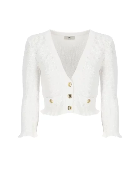 Elisabetta Franchi kardigan biały lekki beżowy