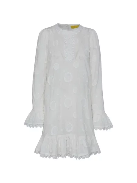 Rochie midi Philippa 1970 cu model floral cu volane alb