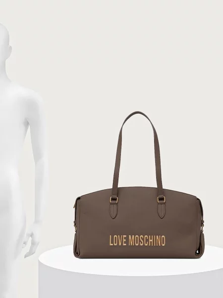Кожаная сумка шоппер Love Moschino