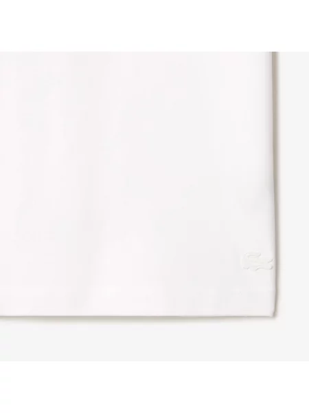 Lacoste Klasyczny Krój Gruba Koszulka Z Logo biała