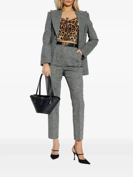 Geacă Dolce & Gabbana din tweed gri