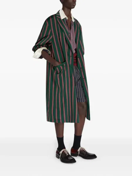 Palton Dries Van Noten cu dungi verde