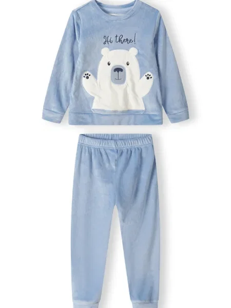 MINOTI Pijamale albastru deschis alb