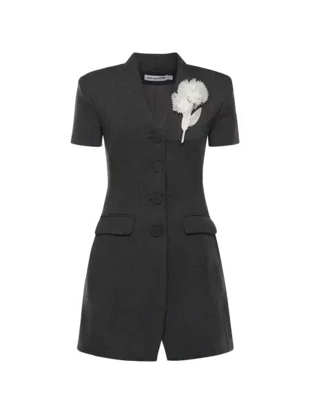 Rochie Self-portrait cu model floral de costum gri