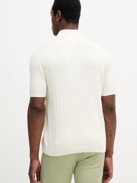 Koszulka polo o kroju regular fit z czystej bawełny Tommy Hilfiger beżowa