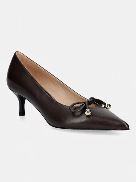 Furla pantofi cu stiletto din piele Poppy maro